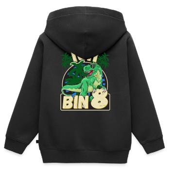 8 Geburtstag Junge Ich bin 8 Jahre alt 8 jähriger - Kinder Premium Organic Zip Hoodie - Schwarz - Hinten - AI Model Kid Male (0cm)