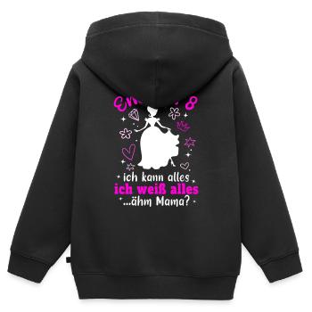 8. Geburtstag Mädchen Geschenk 8 Jahre - Kinder Premium Organic Zip Hoodie - Schwarz - Hinten - AI Model Kid Male (0cm)