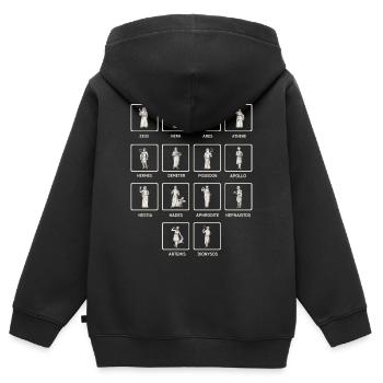 Griechische Mythologie, Griechischer Mythos Götter - Kinder Premium Organic Zip Hoodie - Schwarz - Hinten - AI Model Kid Male (0cm)