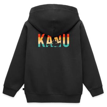 Kanu fahren - Kinder Premium Organic Zip Hoodie - Schwarz - Hinten - AI Model Kid Male (0cm)