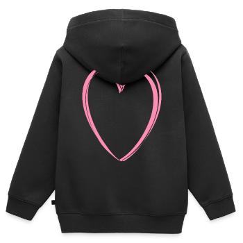 Rosa Herz - Kinder Premium Organic Zip Hoodie - Schwarz - Hinten - AI Model Kid Male (0cm)