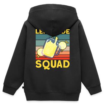 Lemonade Squad – Conception de cruche rétro - Sweat Premium à capuche zippé enfant bio - noir - Dos - AI Model Kid Male (0cm)