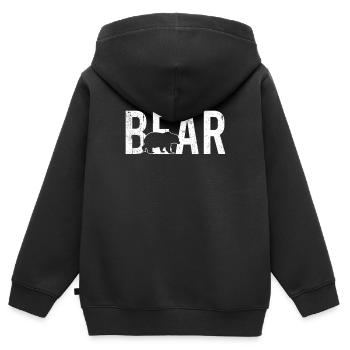 Bär bear - Kinder Premium Organic Zip Hoodie - Schwarz - Hinten - AI Model Kid Male (0cm)