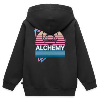 Alchemie Symbol Stein der Weisen Retro - Kinder Premium Organic Zip Hoodie - Schwarz - Hinten - AI Model Kid Male (0cm)