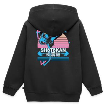 Shotokan Karate Japanische Kampfsportarten Retro - Kinder Premium Organic Zip Hoodie - Schwarz - Hinten - AI Model Kid Male (0cm)