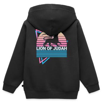Löwe von Juda Jude Jude Hebräisch Israelit Israel - Kinder Premium Organic Zip Hoodie - Schwarz - Hinten - AI Model Kid Male (0cm)