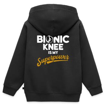 Gelenkersatz Patienten Kniegelenk Ersatz - Kinder Premium Organic Zip Hoodie - Schwarz - Hinten - AI Model Kid Male (0cm)