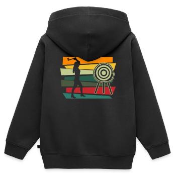Axt Werfen Axt Werfer Axt Geschenk - Kinder Premium Organic Zip Hoodie - Schwarz - Hinten - AI Model Kid Male (0cm)