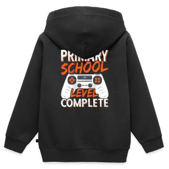 Idée de remise des diplômes de l’école primaire Dernier jour d’école - Sweat Premium à capuche zippé enfant bio - noir - Dos - AI Model Kid Male (0cm)