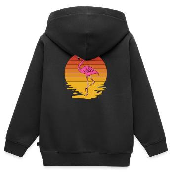 Flamingo Pink Flamingo Flamingo Geschenk - Kinder Premium Organic Zip Hoodie - Schwarz - Hinten - AI Model Kid Male (0cm)