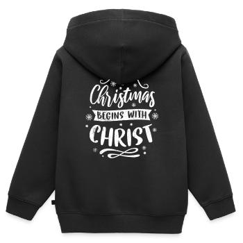 Christen Religion Evangelisch Bibel Jesus Kirche - Kinder Premium Organic Zip Hoodie - Schwarz - Hinten - AI Model Kid Male (0cm)