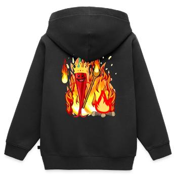 Piment pod paprika ardent chaud cuisinier épicé - Sweat Premium à capuche zippé enfant bio - noir - Dos - AI Model Kid Male (0cm)