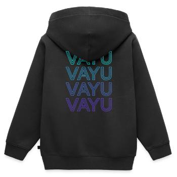 Vayu Dieu hindou Mythologie hindoue Hindouisme Rétro - Sweat Premium à capuche zippé enfant bio - noir - Dos - AI Model Kid Male (0cm)