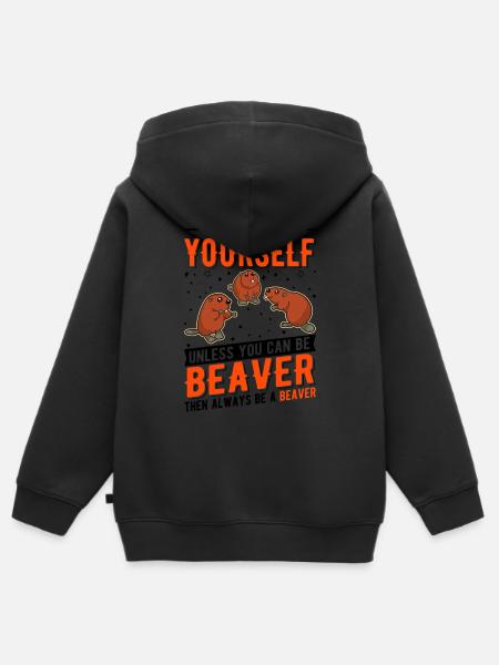Biber Biberdamm Beaver - Kinder Premium Organic Zip Hoodie -