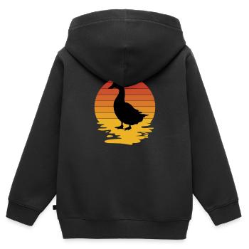 Duck Quitsche Duck Erpel Duck Yellow Rubber Duck - Kids Premium Organic Zip-up Hoodie - black - Back - AI Model Kid Male (0cm)