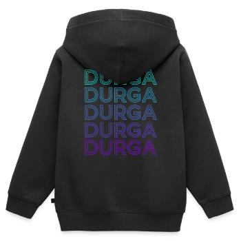 Durga Hindu-Göttin Mythologie Hinduismus Retro - Kinder Premium Organic Zip Hoodie - Schwarz - Hinten - AI Model Kid Male (0cm)