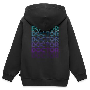 Doktor Retro - Kinder Premium Organic Zip Hoodie - Schwarz - Hinten - AI Model Kid Male (0cm)