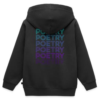 Poesie Retro - Kinder Premium Organic Zip Hoodie - Schwarz - Hinten - AI Model Kid Male (0cm)