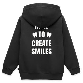 Dentiste Dentifrice Brosse à dents Kiefer Doc Dentiste - Sweat Premium à capuche zippé enfant bio - noir - Dos - AI Model Kid Male (0cm)