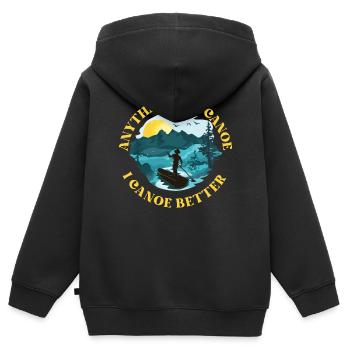 Canoë Canoë Tout ce que vous Canoë - Sweat Premium à capuche zippé enfant bio - noir - Dos - AI Model Kid Male (0cm)