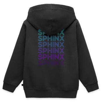 Sphynx Egypte Ancien Egypte Sphinx Rétro - Sweat Premium à capuche zippé enfant bio - noir - Dos - AI Model Kid Male (0cm)