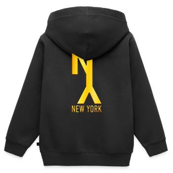 New York - Sweat Premium à capuche zippé enfant bio - noir - Dos - AI Model Kid Male (0cm)