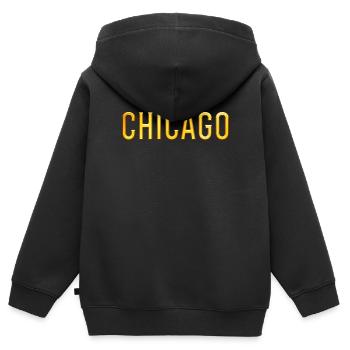 Chicago - Sweat Premium à capuche zippé enfant bio - noir - Dos - AI Model Kid Male (0cm)