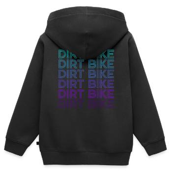 Dirt Bike Motocross Dirt Biking Biker Rétro - Sweat Premium à capuche zippé enfant bio - noir - Dos - AI Model Kid Male (0cm)