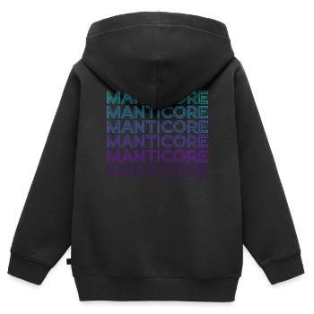 Mantikor Folklore persan Grec Rétro - Sweat Premium à capuche zippé enfant bio - noir - Dos - AI Model Kid Male (0cm)