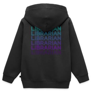 Librarian Retro - Kids Premium Organic Zip-up Hoodie - black - Back - AI Model Kid Male (0cm)