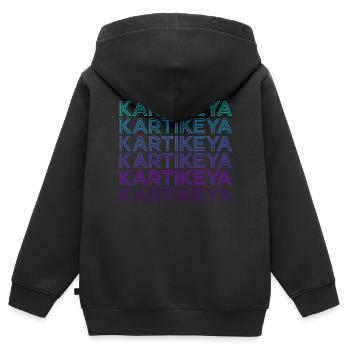 Kartikeya Hindu Gott Mythologie Hinduismus Retro - Kinder Premium Organic Zip Hoodie - Schwarz - Hinten - AI Model Kid Male (0cm)