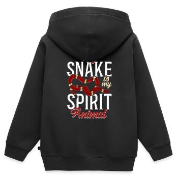 Serpent Serpent Mon Serpent Est Mon Serpent - Sweat Premium à capuche zippé enfant bio - noir - Dos - AI Model Kid Male (0cm)
