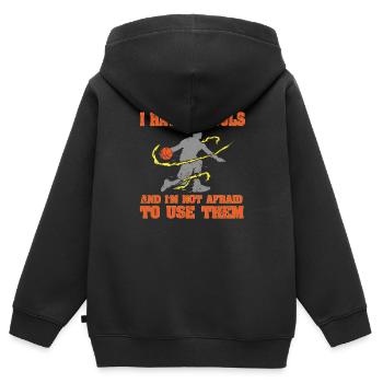 I Have 5 Fouls lustiger Basketball Spieler Spruch - Kinder Premium Organic Zip Hoodie - Schwarz - Hinten - AI Model Kid Male (0cm)