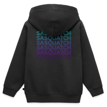 Sasquatch Bigfoot Rétro - Sweat Premium à capuche zippé enfant bio - noir - Dos - AI Model Kid Male (0cm)