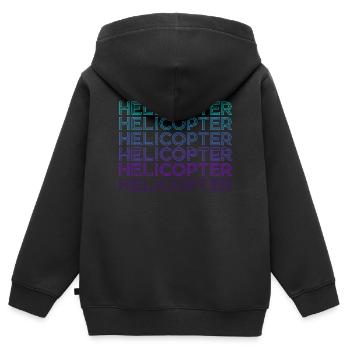 Hubschrauberpilot Luftfahrt Retro - Kinder Premium Organic Zip Hoodie - Schwarz - Hinten - AI Model Kid Male (0cm)