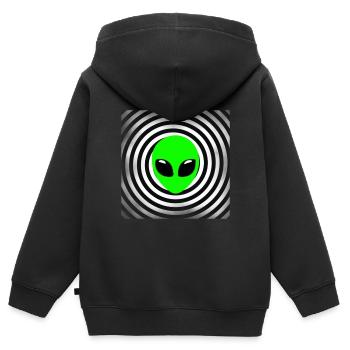Alien Tshirt Ufo Außerirdische Kinder Mars Herren - Kinder Premium Organic Zip Hoodie - Schwarz - Hinten - AI Model Kid Male (0cm)