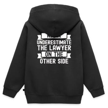 Anwalt Jura Advokat Richter Rechtsanwalt Kanzlei - Kinder Premium Organic Zip Hoodie - Schwarz - Hinten - AI Model Kid Male (0cm)