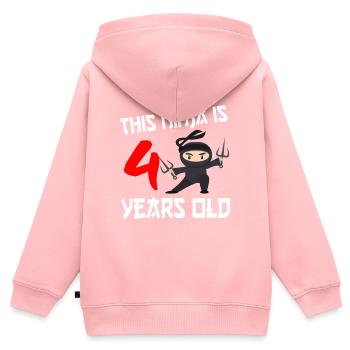 Ninja Ninjutsu Judo Katana Kids Shuriken Warrior - Kids Premium Organic Zip-up Hoodie - rose - Back - AI Model Kid Female (0cm)