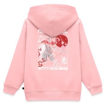 Ninja - Sweat Premium à capuche zippé enfant bio - rose - Dos - AI Model Kid Female (0cm)