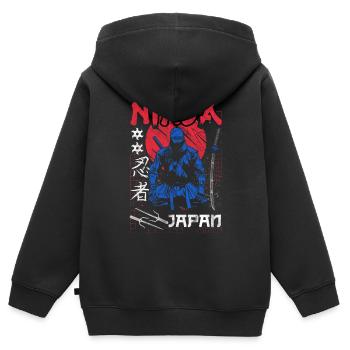 Ninja Cadeau Karaté Ninjutsu Judo Samouraï Japon - Sweat Premium à capuche zippé enfant bio - noir - Dos - AI Model Kid Male (0cm)