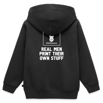 3d Printer - Kids Premium Organic Zip-up Hoodie - black - Back - AI Model Kid Male (0cm)