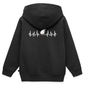 Souris Souris Cadeau Rat Rongeur Souris Souris Lousemaus - Sweat Premium à capuche zippé enfant bio - noir - Dos - AI Model Kid Male (0cm)
