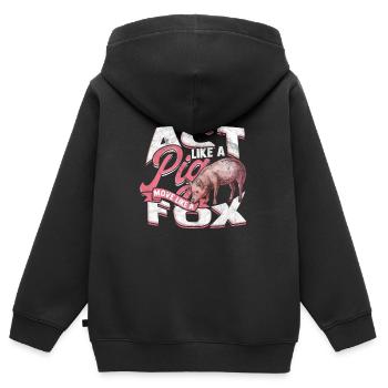 Pig Gift Piglet Kids Piglet Pig Pig - Sweat Premium à capuche zippé enfant bio - noir - Dos - AI Model Kid Male (0cm)