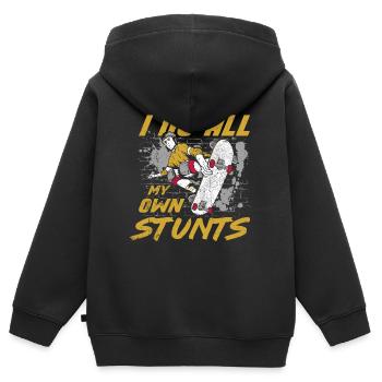 Skateboard Tshirt Skater Sk8 Sk8er Halfpipe Flip - Sweat Premium à capuche zippé enfant bio - noir - Dos - AI Model Kid Male (0cm)