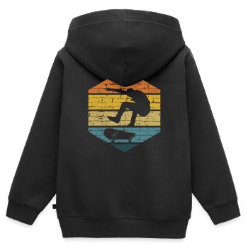 Skater Skateboard Geschenk Halfpipe Sk8 Ollie - Kinder Premium Organic Zip Hoodie - Schwarz - Hinten - AI Model Kid Male (0cm)
