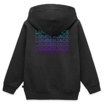 Bûcheron Bûcheron Rétro - Sweat Premium à capuche zippé enfant bio - noir - Dos - AI Model Kid Male (0cm)
