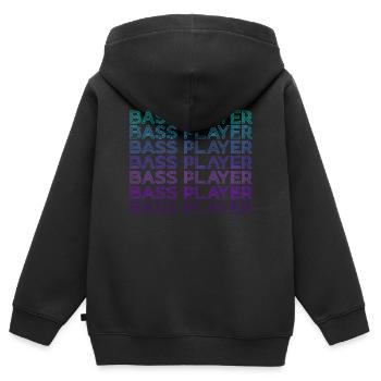 Bassist Bassist Gitarrist Gitarre Retro - Kinder Premium Organic Zip Hoodie - Schwarz - Hinten - AI Model Kid Male (0cm)