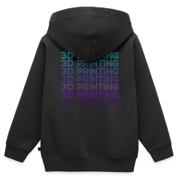 Imprimante 3D Imprimante 3D Retro - Sweat Premium à capuche zippé enfant bio - noir - Dos - AI Model Kid Male (0cm)