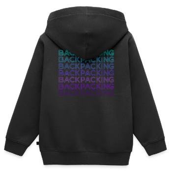 Backpacking Camping Wandern Retro - Kinder Premium Organic Zip Hoodie - Schwarz - Hinten - AI Model Kid Male (0cm)
