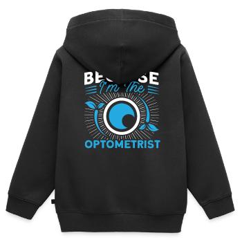 Ophtalmologiste Optométrie Opticien Opticien Opticien Opticien Opticien - Sweat Premium à capuche zippé enfant bio - noir - Dos - AI Model Kid Male (0cm)